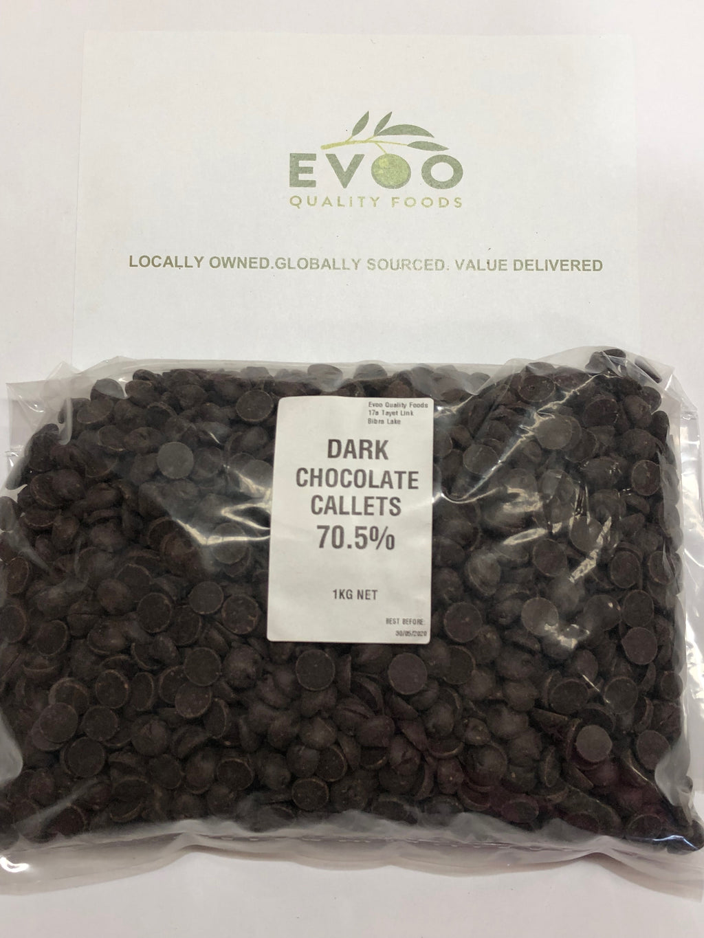 Callebaut Belgian Dark Chocolate Callets 70.5% 1kg Cocoa