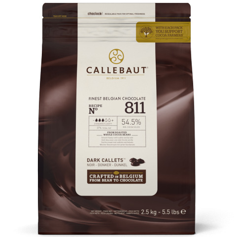 Dark Chocolate Callets 54.5% #811 (Bitter Sweet) 2.5kg Callebaut