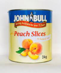 Peaches Sliced in Natural Juice A10 Tin John Bull