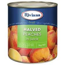 Peaches Halved in Natural Juice 3kg Tin Riviana