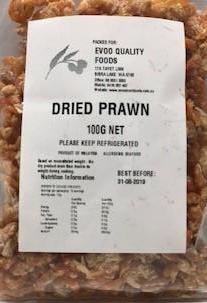 Dried Prawns 100g Evoo QF (D)