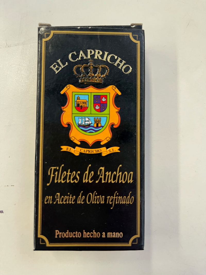 Anchovies Olive Oil Marinated Spanish 50g El Capricho Black Box (Pre Order)