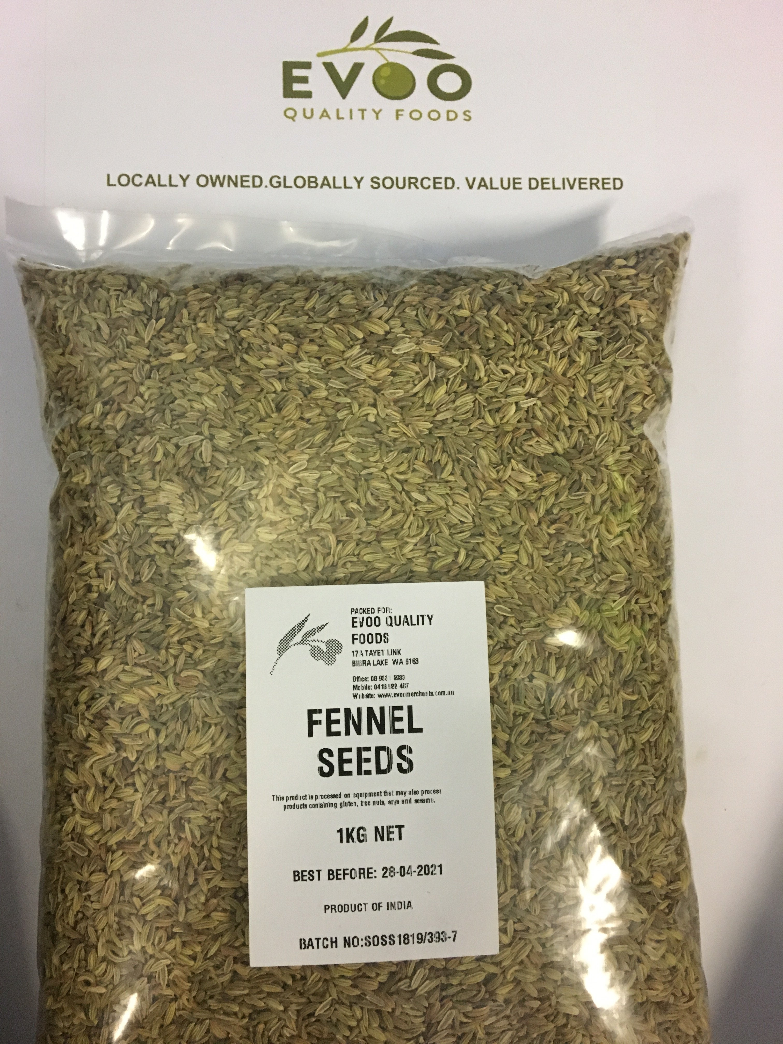 Fennel Seeds 1kg Bag Evoo QF