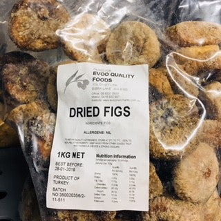 Figs Dried Whole 1kg Bag Evoo QF