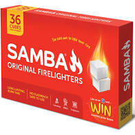 Firelighters fire ignition white bricks 36pk Samba