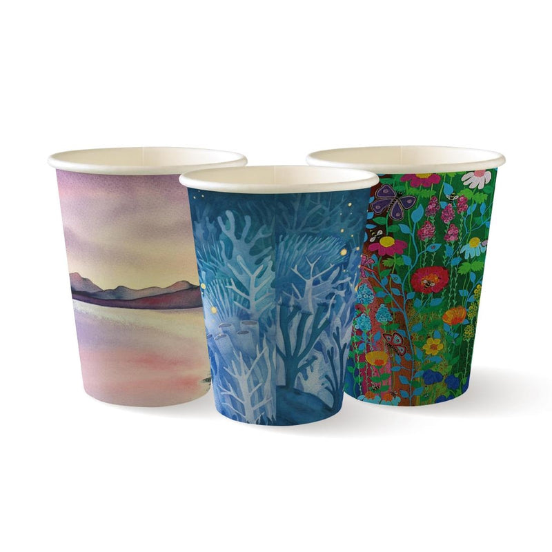 Coffee Cups 12oz Coloured/Artwork Double Wall (500pc) Carton Earth Pak
