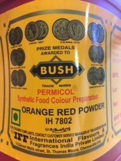 Food Colour Orange / Red 100gm Bush (Pre Order 5 Days)