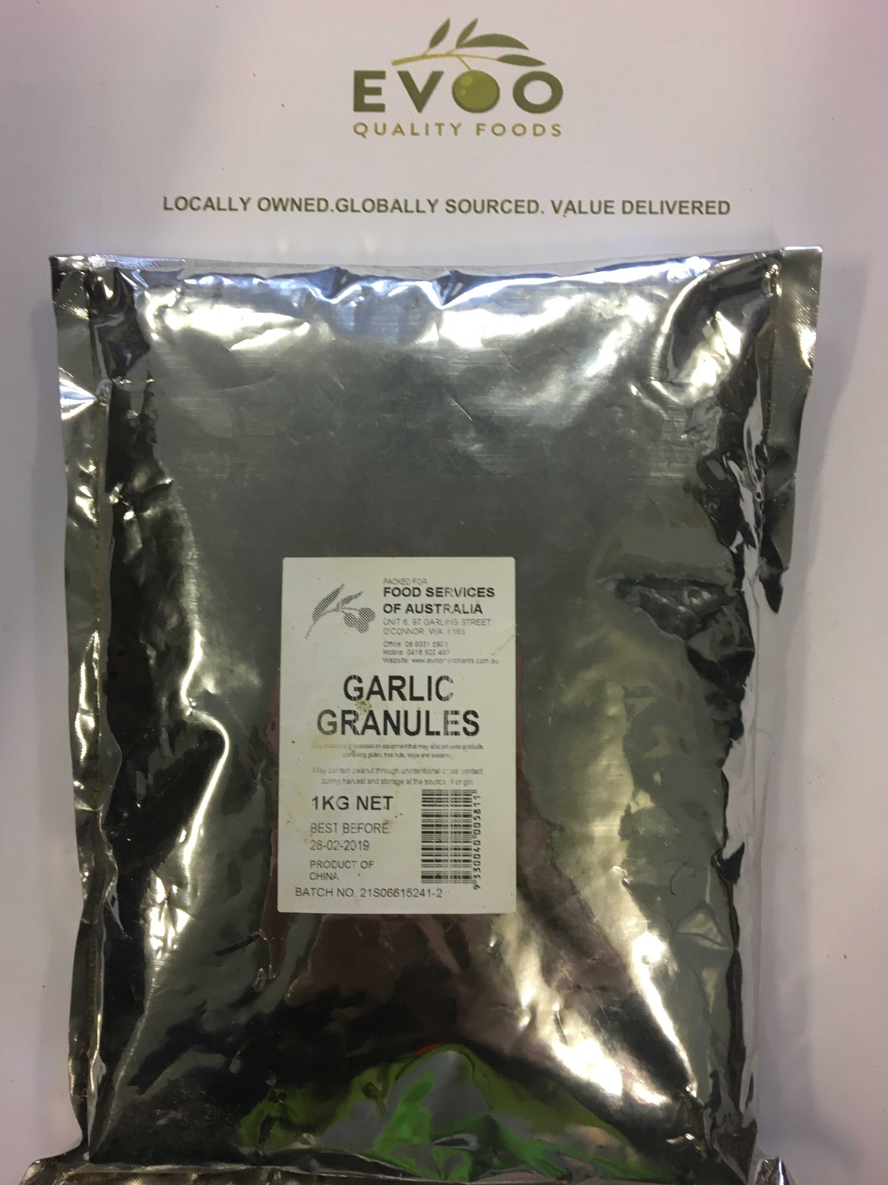 Garlic Granules 1kg Bag Evoo QF (D)