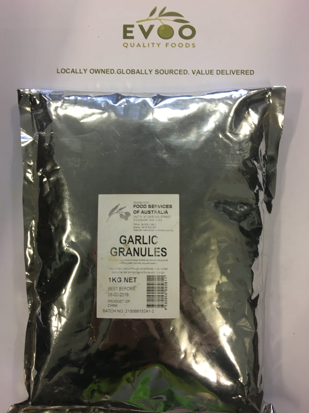 Garlic Granules 1kg Bag Evoo QF