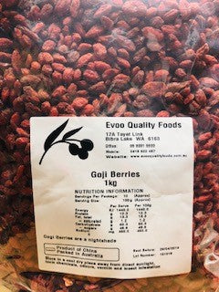 Goji Berries Dried 1kg Bag Evoo QF