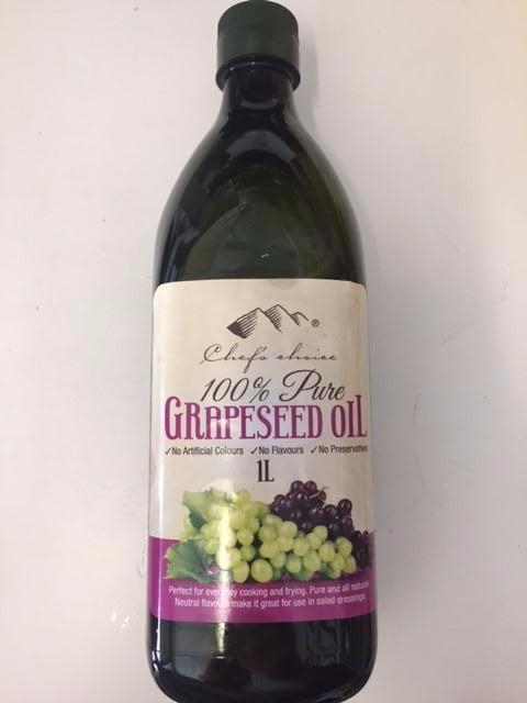 Grape Seed Oil 1lt Bottle Chef's Choice