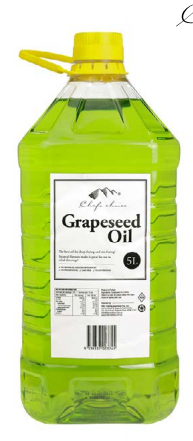 Grape Seed Oil 5lt Chef's Choice