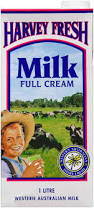 Full Cream Milk UHT 12 x 1L Carton Harvey Fresh