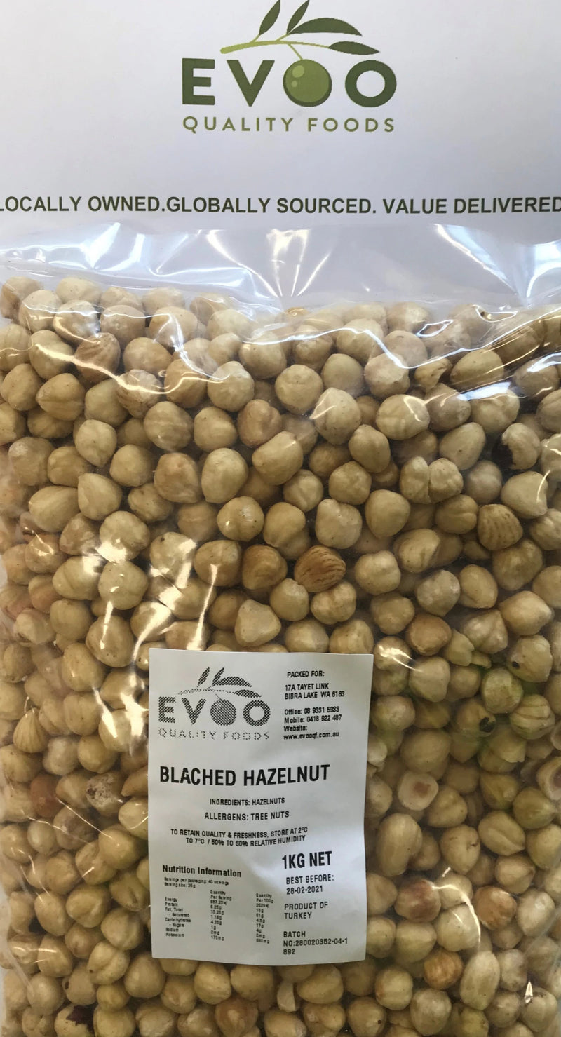 Hazelnuts Roasted & Blanched Skin Off 12.5kg Evoo QF