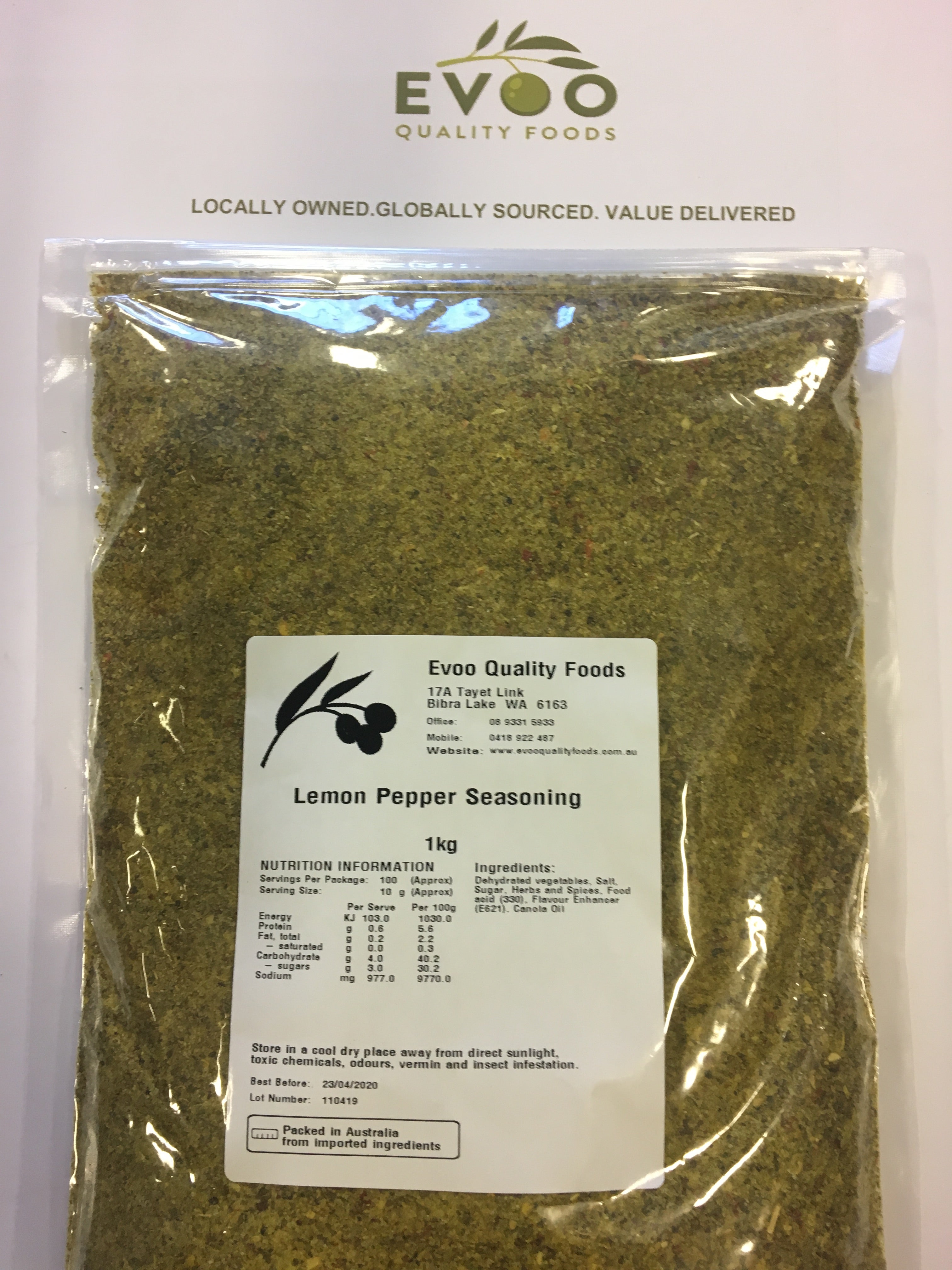 Lemon Pepper Seasoning 1kg Bag