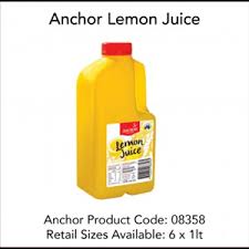 Lemon Juice 1lt Bottle Anchor
