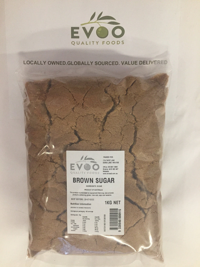 Light Brown Sugar 1kg Bag Evoo QF