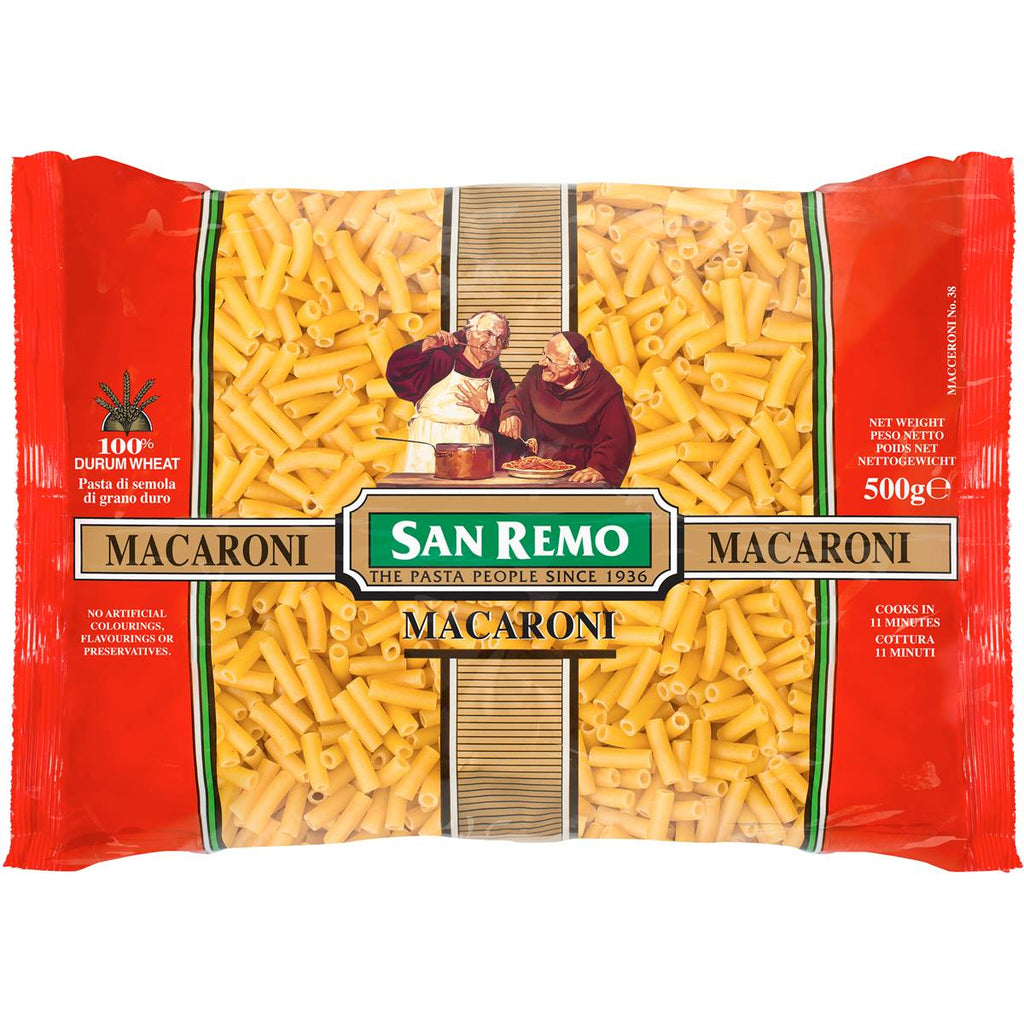 Macaroni Pasta 500g (Straight) San Remo (38#)