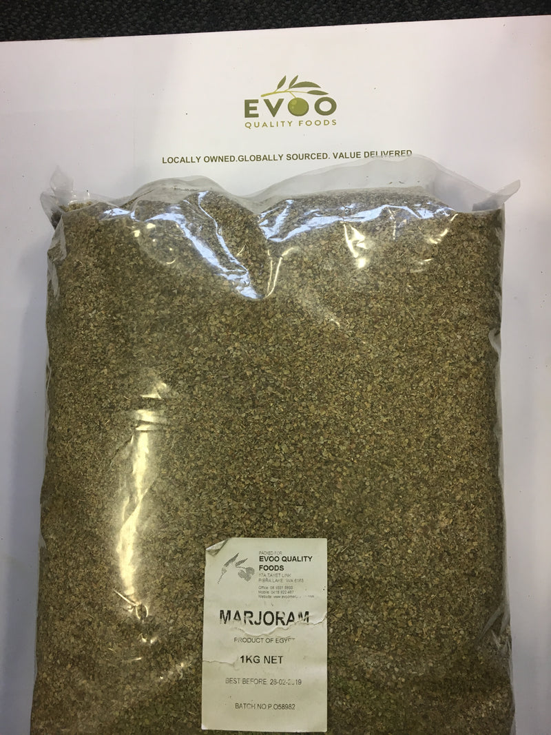 Marjoram Leaves Rubbed Dried 1kg Bag  EVOO QF