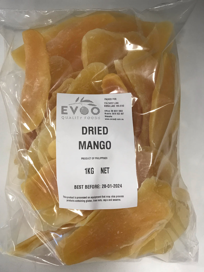 Mango Dried Sliced 1kg Bag  Evoo QF