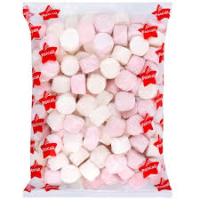 Marshmallows pink and white 6 x 1kg bags carton Pascall