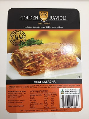 Meat Lasagna 2kg - Golden Ravioli (PRE ORDER)