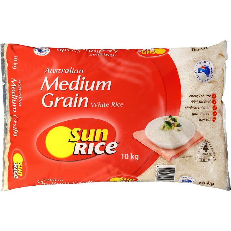 White Medium Grain Rice 10kg Sunrice