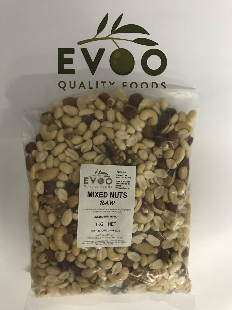 Mixed Nuts Raw 1kg (With Peanuts)
