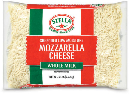 Mozzarella Shredded 2.26kg Bag Stella