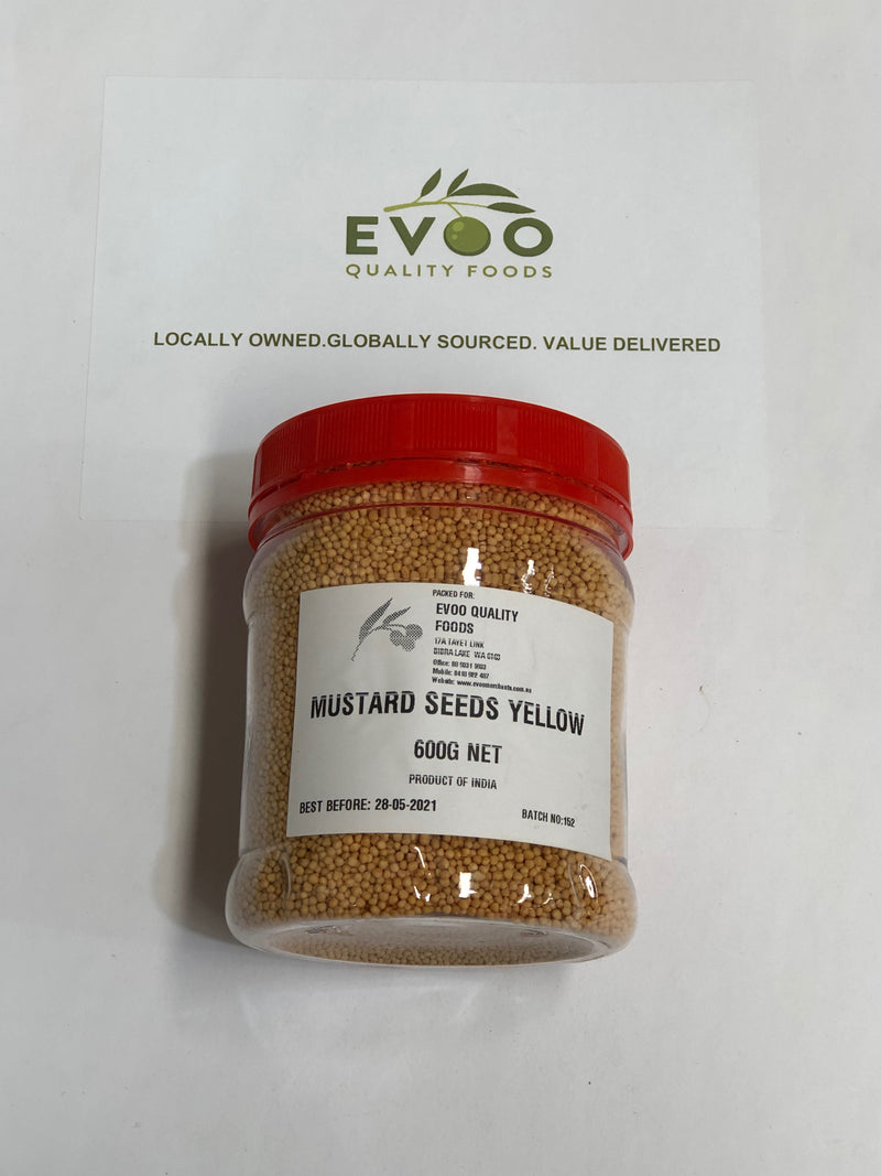 Mustard Seeds Yellow 600g Tub Evoo QF