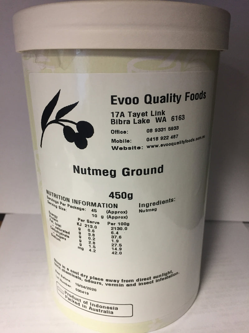 Nutmeg Ground 450g Screwcap Evoo QF
