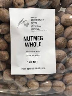 Nutmeg Whole 1kg Bag EVOO (D)