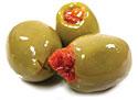 Green Olives Filled with Sundried Tomatoes in Brine 2kg Tub Guzzardi