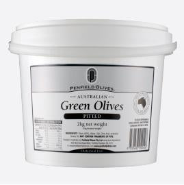Green Pitted Olives in Brine 10kg Tub Penfields