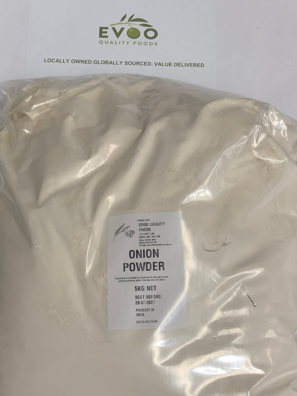 Onion Powder 5kg Bag Evoo QF