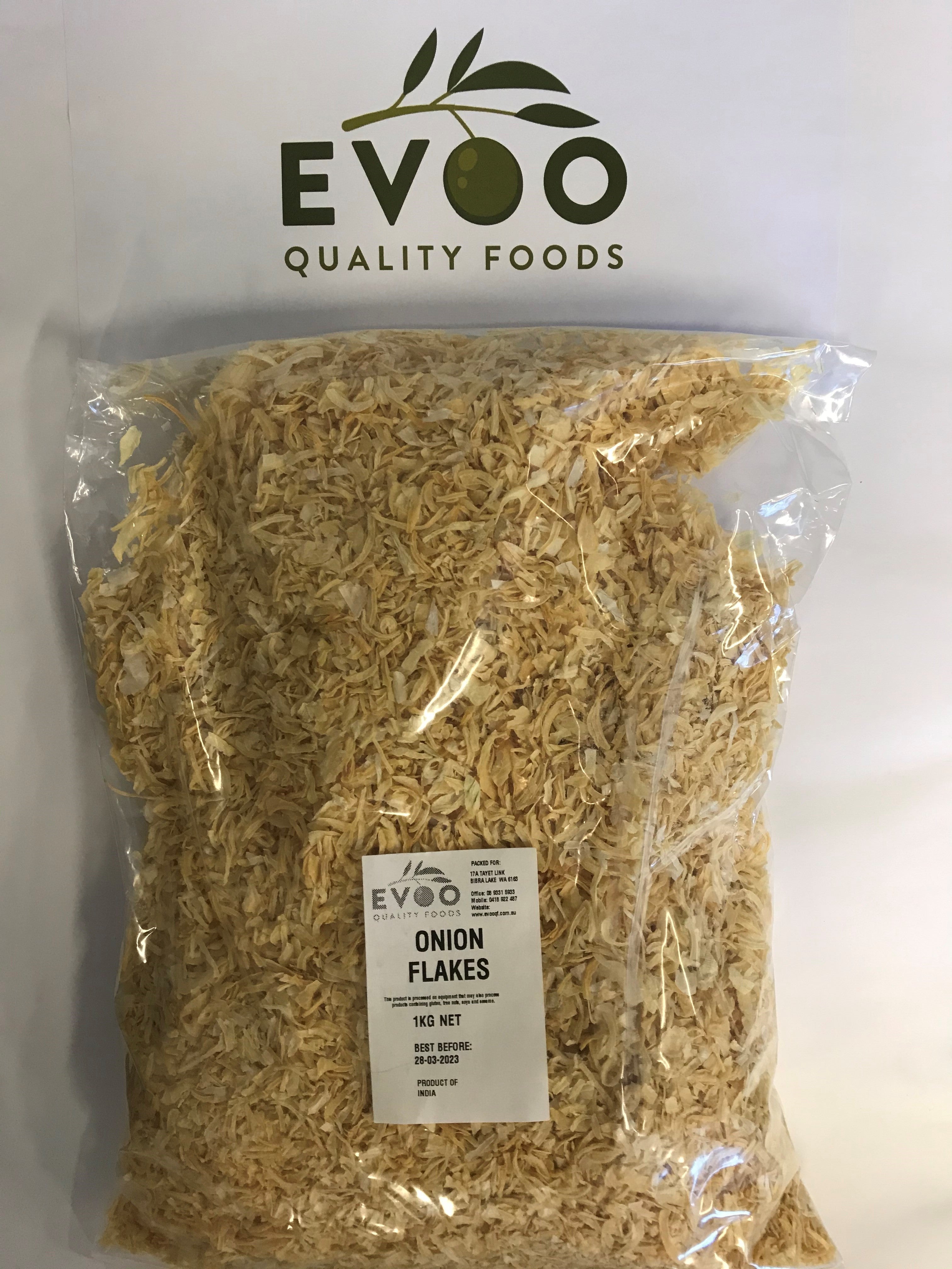 Onion Flakes 1kg Bag Evoo QF