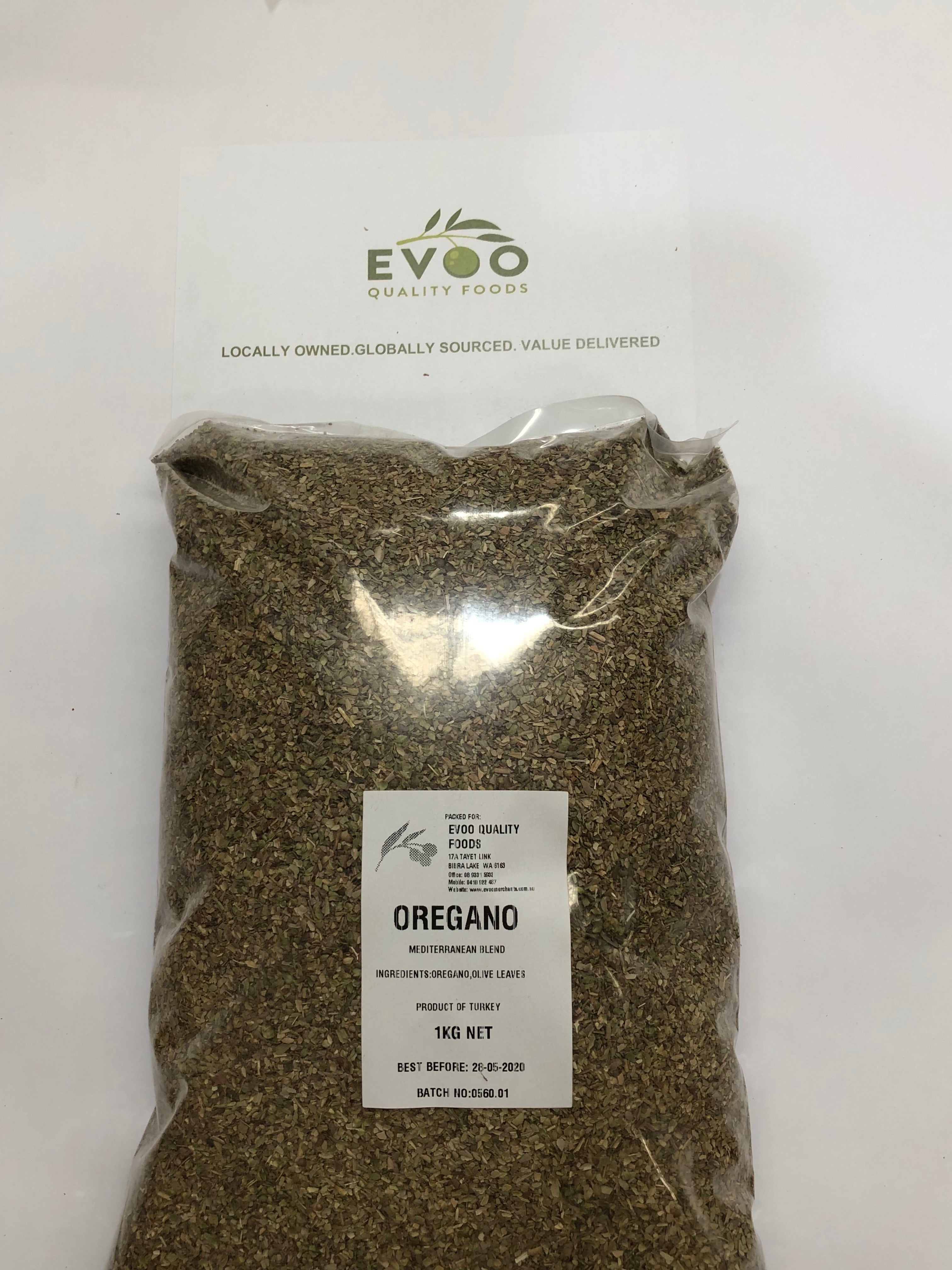 Oregano Rubbed Dried 1kg Bag Evoo QF