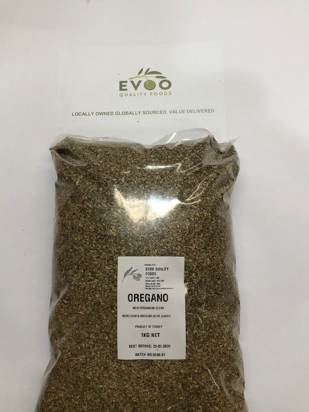 Oregano Rubbed Dried 1kg Bag Evoo QF