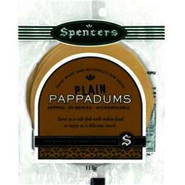 Plain Pappadums 113g Packet Spencers