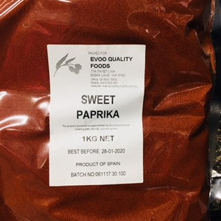 Paprika Spanish/ Sweet 1kg Bag Evoo QF