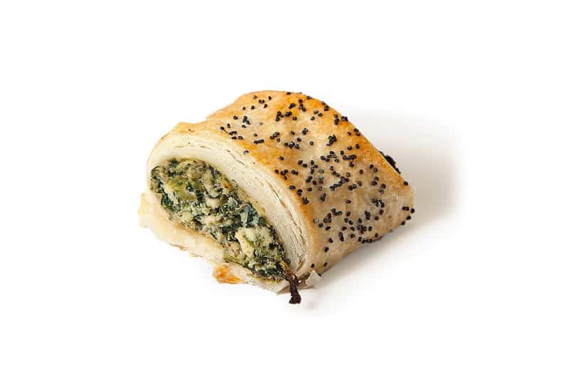 Spinach and Ricotta Rolls Party/Mini 96pc x 50g (Sold by Carton Only) Frozen Danish Patisserie (Pre Order 4 Days)