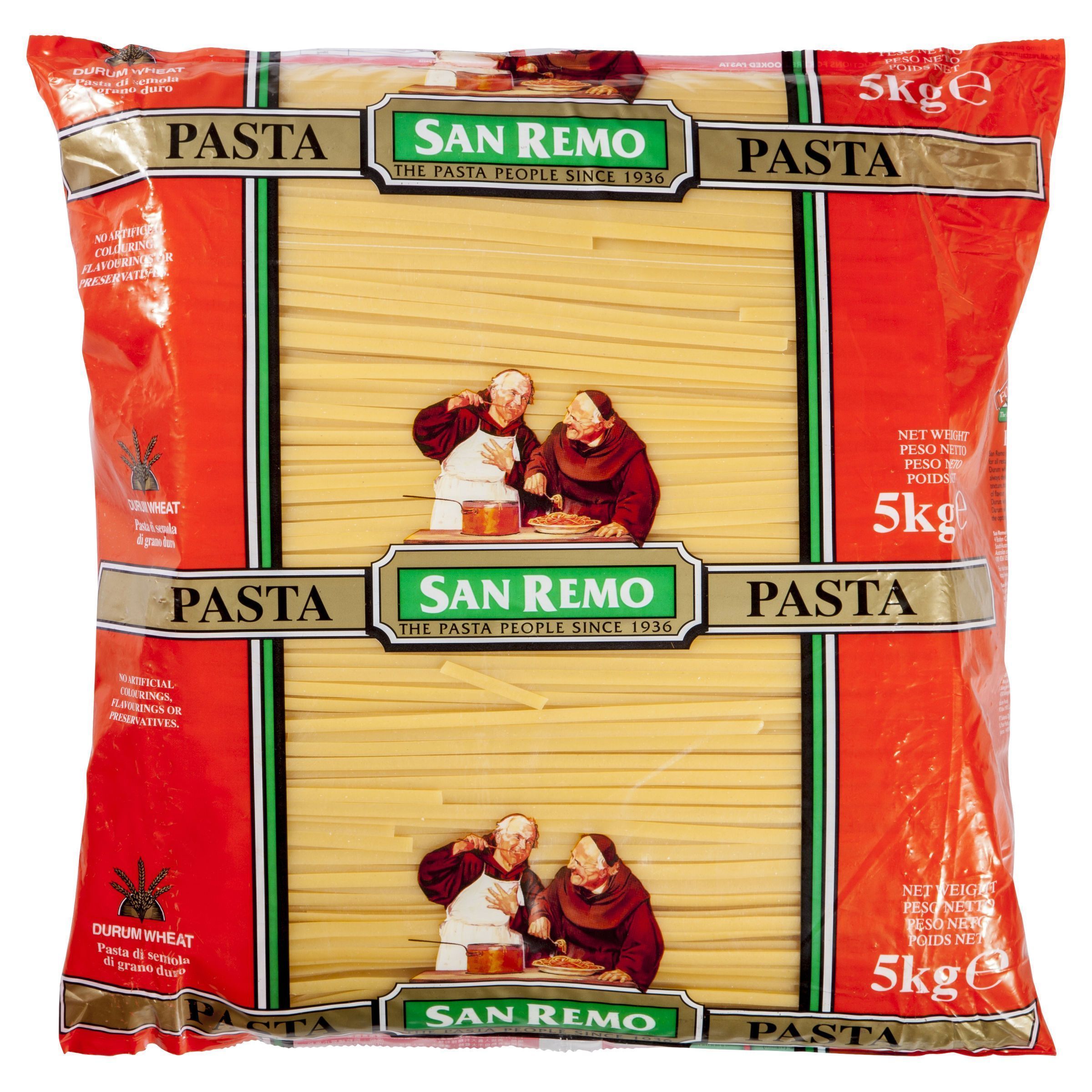 Fettuccini Pasta Dried 5kg Bag San Remo