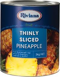 Pineapple Sliced 3kg (A10 Tins) Riviana