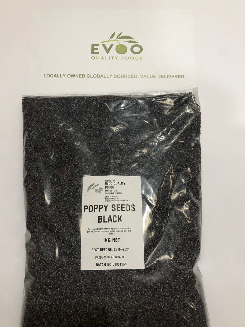 Black Poppy Seeds 1kg Bag Evoo QF