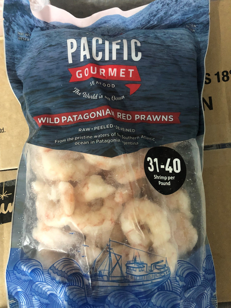 Wild Patagonian Red Prawn Meat Raw 31/40 800g bag Pacific Gourmet