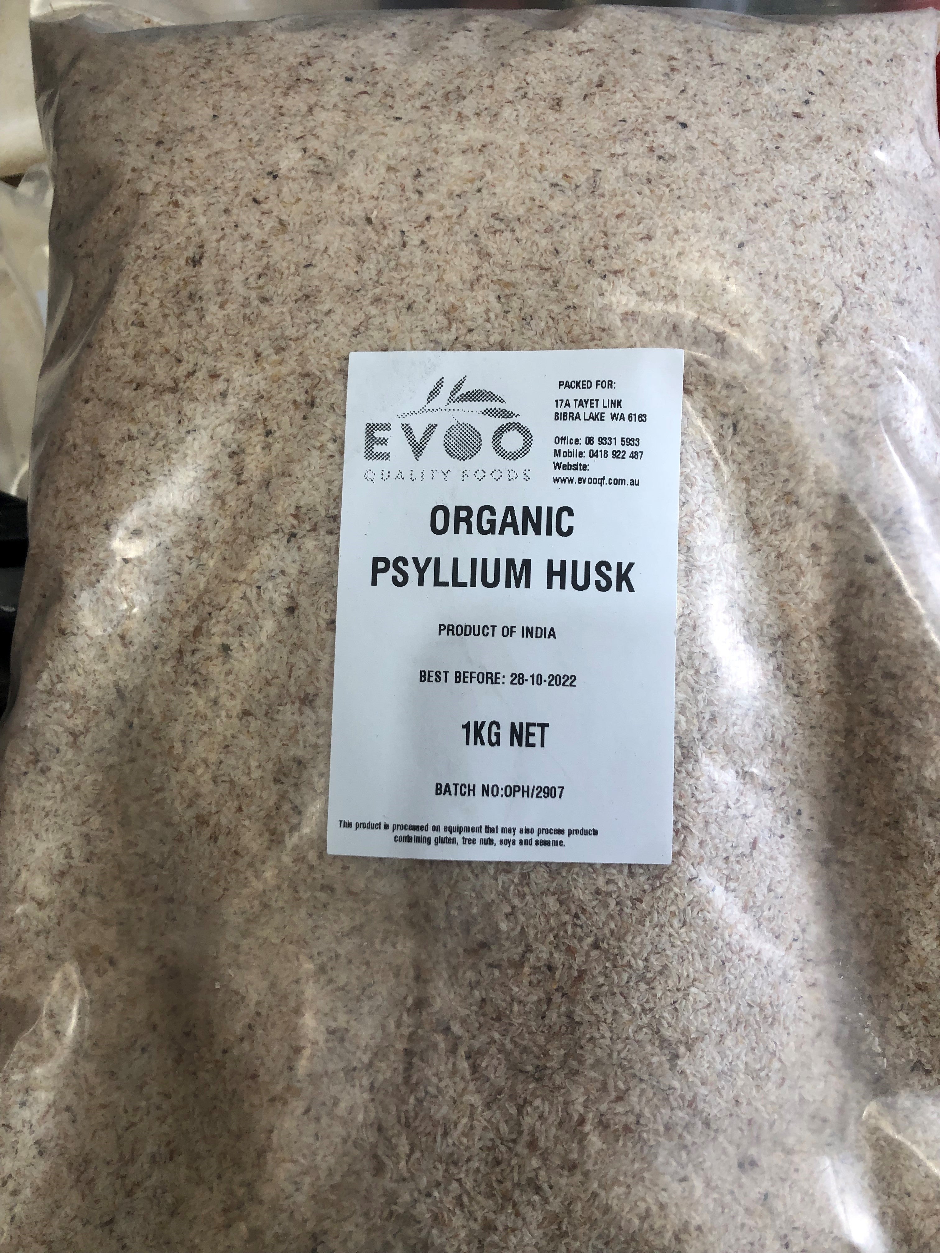Psyllium Husk Organic 1kg EVOO QF