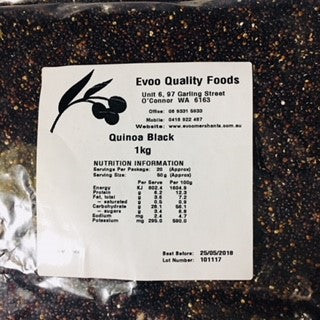 Black Quinoa 1kg Bag Evoo QF