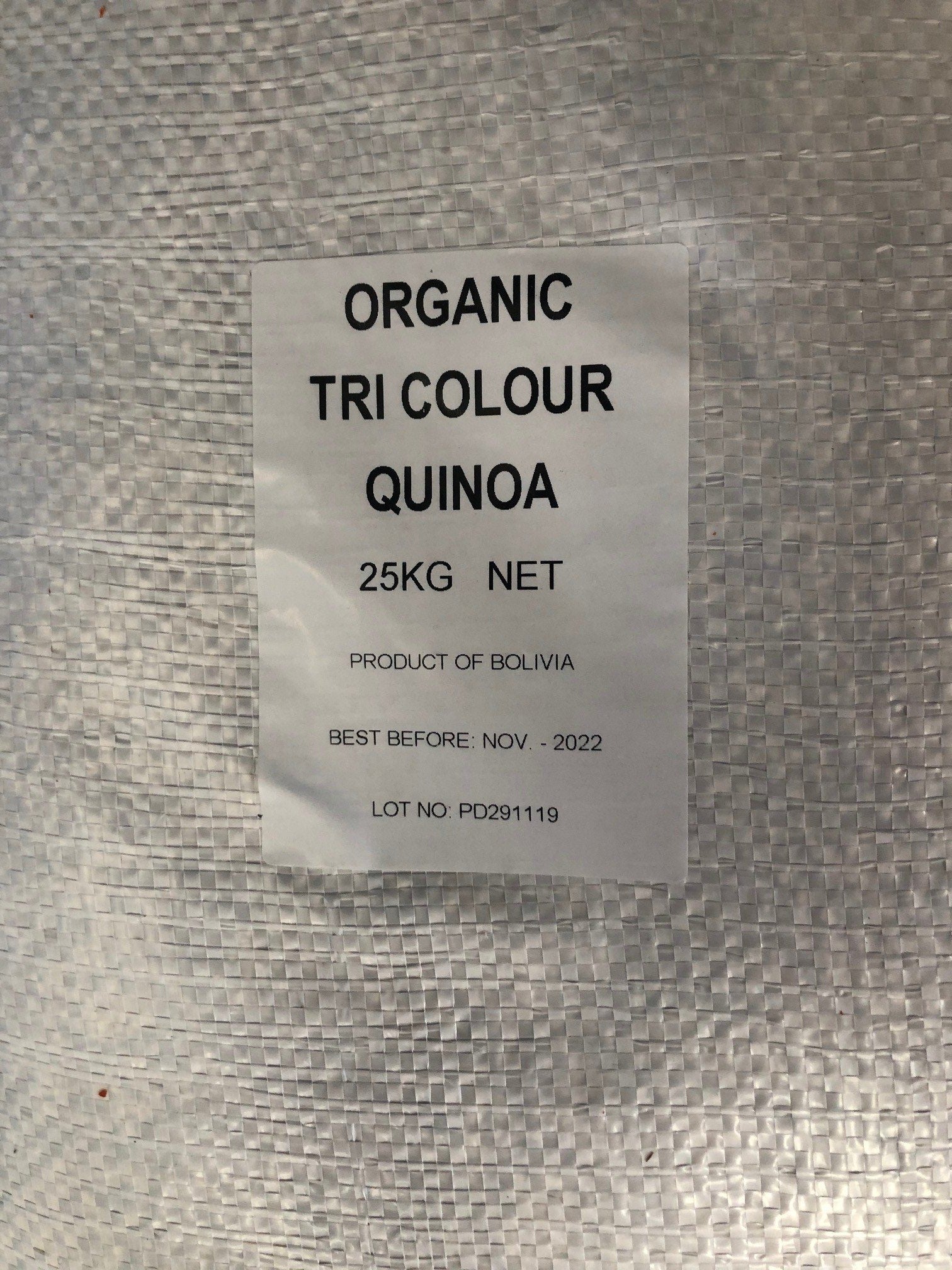 Tri Colour Quinoa  25kg Bag EVOO QF