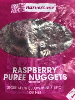 Raspberry Puree Nuggets 1kg Harvestime