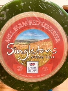 Red Leicester Cheese Green Waxed 1.5kg UK Singletons